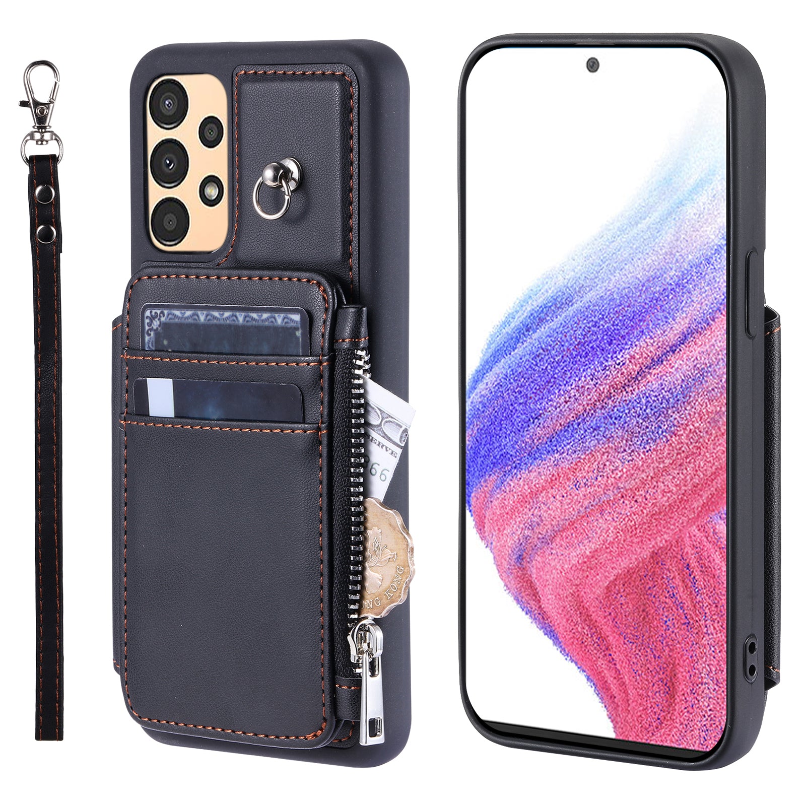 009 Anti-scratch Phone Case for Samsung Galaxy A13 4G 5G RFID Blocking PU TPU Cover Kickstand Zipper Wallet Shell with Strap 009 Anti-scratch Phone Case for Samsung Galaxy A13 4G 5G RFID Blocking PU TPU Cover Kickstand Zipper Wallet Shell with Strap